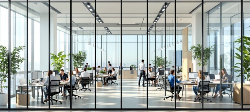 cloison en verre pour bureau
