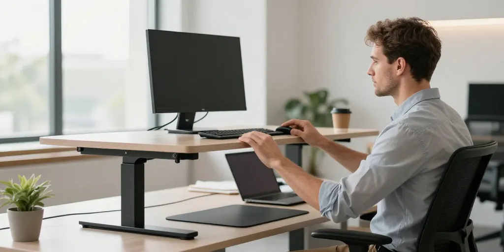 bureau assis debout